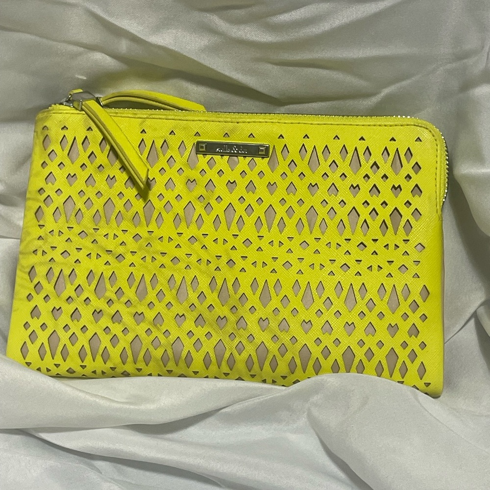 Stella and Dot Citrine Perforated Double Clutch